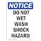 Signmission OSHA Notice Sign, 24" Height, Rigid Plastic, Do Not Wet Wash Shock Hazard Sign, Portrait OS-NS-P-1824-V-11416 - alternate 1